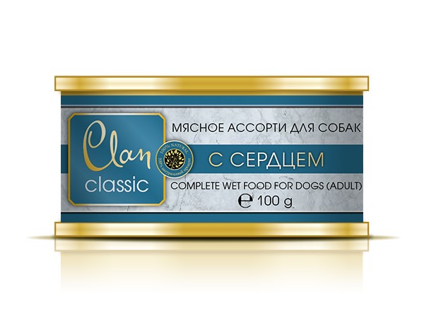 Clan Classic консервы для собак, мясное ассорти с сердцем