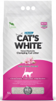 Cat's White Baby Powder наполнитель комкующийся с ароматом детской присыпки