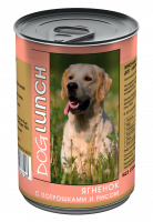 Dog Lunch консервы для собак, ягненок с потрошками и рисом в желе