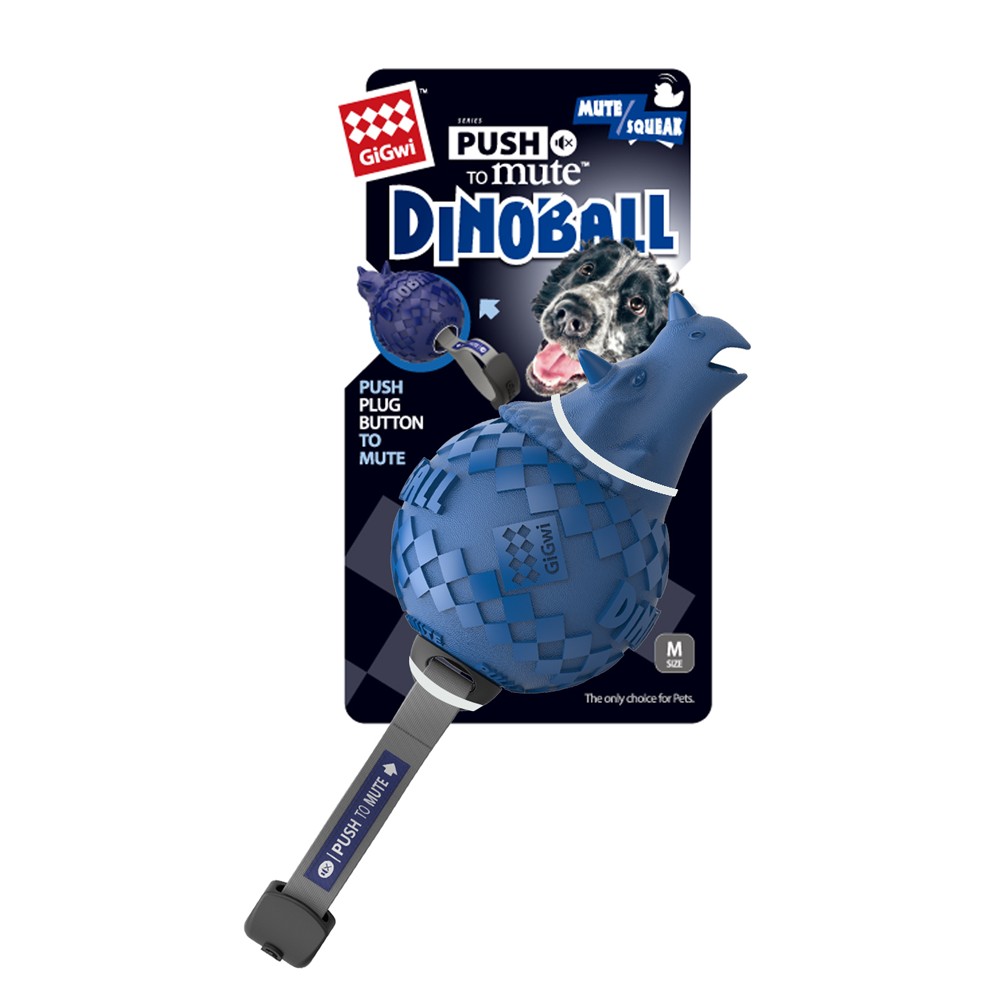 GiGwi Игрушка для собак Динобол Цератопс с отключаемой пищалкой