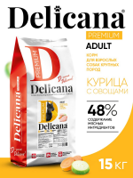 Delicana Сухой корм для крупных пород, курица с овощами