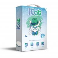 iCat комкующийся белый наполнитель антибактериальный, 5 кг