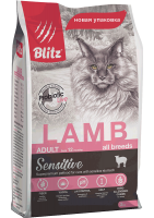 Blitz Sensitive Adult Cats сухой корм для взрослых кошек с ягненком