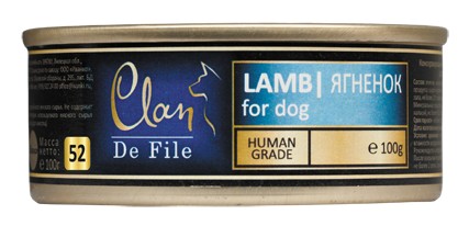Clan De File консервы для собак, с ягненком