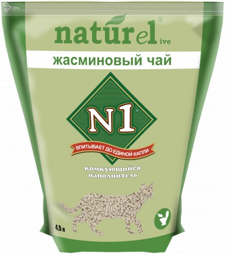 №1 NATUReL наполнитель комкующийся Жасминовый чай 4.5л