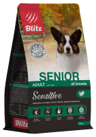 BLITZ Sensitive Senior сухой корм для собак всех пород старше 7 лет