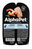 AlphaPet Superpremium Консервы для стерилизованных кошек, мясные кусочки в соусе, анчоусы и креветки
