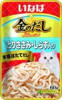 Inaba Ciao Kinnodashi Влажный корм для кошек, куриное филе с мальками ширасу в желе