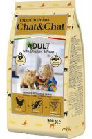 Chat&Chat Expert Premium Сухой корм для взрослых кошек с курицей и горохом