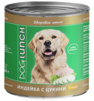 Dog Lunch консервы для собак, индейка с цукини в соусе