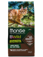Monge Cat BWild GRAIN FREE, беззерновой корм из мяса буйвола для крупных кошек всех возрастов
