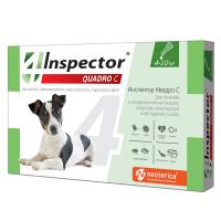 Inspector Quadro Капли от внешних и внутренних паразитов для собак, (от 4 до 10кг)