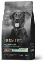 Premier Dog Lamb & Turkey Adult Medium Свежее мясо ягненка с индейкой для собак средних пород