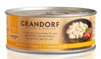 GRANDORF Консервы для кошек куриная грудка с утиным филе 70 гр