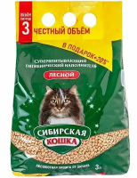 Сибирская кошка древесный наполнитель для кошек "Лесной" 
