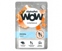 AlphaPet WOW пауч лосось паштет для беременных, кормящих кошек и котят 85гр