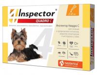 Inspector Quadro Капли от внешних и внутренних паразитов для собак, (от 1 до 4 кг) 1 пип