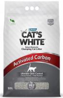 Cat's White Activated Carbon наполнитель комкующийся с активированным углем