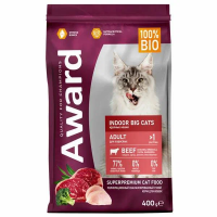 AWARD Indoor Big cats для домашних кошек крупных пород с говядиной и курицей, брокколи и Юкки