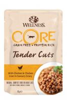 Wellness Core Tender Cuts пауч из курицы с куриной печенью в виде нарезки в соусе для кошек 85 г