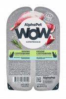 AlphaPet Wow Superpremium Консервы для кошек с чувствительным пищеварением, ломтики в соусе, кролик с потрошками