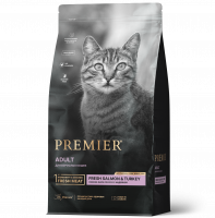 Premier Cat Adult Salmon & Turkey Сухой корм для кошек, Свежее филе лосося с индейкой