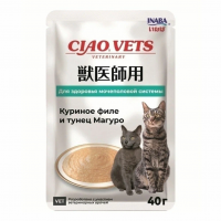 Inaba Ciao Vets пауч для кошек, для здоровья мочеполовой системы, куриное филе и тунец магуро, 40гр
