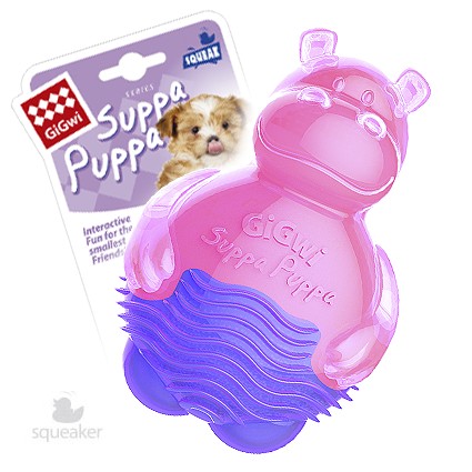 GiGwi 75425 Suppa puppa Игрушка для собак, бегемотик с пищалкой 10см
