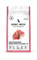 Уценка: Bowl Wow Сухой корм для щенков средних пород, индейка, ягненок с рисом и брусникой (Срок до 15.09.25/Повреждена упаковка)