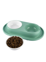 Алькор Миска пластиковая, двойная на подставке 2*0,2л