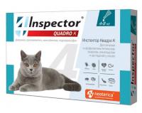 Inspector Quadro Капли от внешних и внутренних паразитов для кошек, (от 4 до 8кг) 1 пип