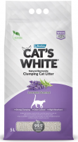 Cat's White Lavender наполнитель комкующийся с нежным ароматом лаванды