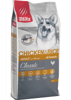Уценка: Blitz Adult Classic Chicken&Rice сухой корм для взрослых собак, курица и рис (Срок до 13.07.2025)