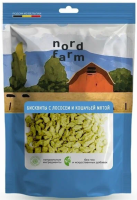 Nord Farm Лакомства для кошек, бисквиты с лососем и кошачьей мятой, 90г