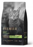 Premier Cat Lamb & Turkey Adult Сухой корм для кошек, Свежее мясо ягненка с индейкой