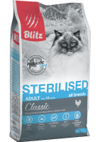 Blitz Classic Sterilised Cats Chicken сухой корм для стерилизованных кошек с курицей