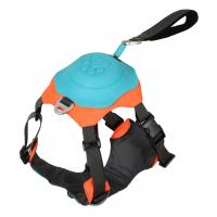 Rich Breed Шлейка-рулетка,оранжево-бирюзовая, 1.3м