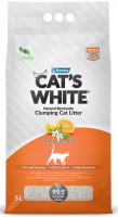 Cat's White Orange наполнитель комкующийся с ароматом апельсина
