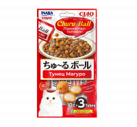 Inaba Ciao Churu Ball Лакомство-топпинг для кошек, шарики с кремовой начинкой, тунец магуро 10г*3шт