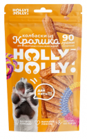 Holly Jolly! Лакомство для собак всех пород, колбаски из кролика 90гр