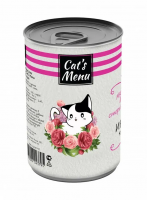 Cat`s Menu Консервы для взрослых стерилизованных кошек, с индейкой, кусочки в соусе, 340гр