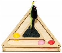 GoSi Игровой комплекс для кошек треугольник с шариками с игрушкой из ковра