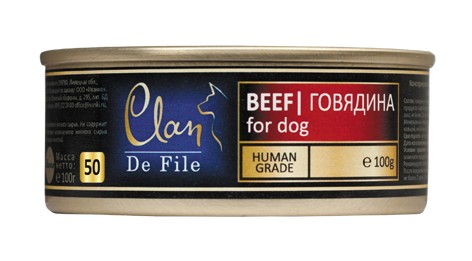 Clan De File консервы для собак, с говядиной