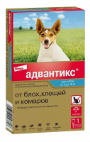 Elanco Адвантикс 100 капли на холку для собак от блох,клещей и летающих насекомых для собак, 4-10 кг