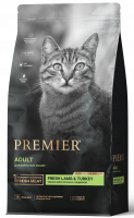 Premier Cat Lamb & Turkey Adult Сухой корм для кошек, Свежее мясо ягненка с индейкой Premier Cat Lamb & Turkey Adult Сухой корм для кошек, Свежее мясо ягненка с индейкой