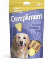 Compliment Косточки из курицы с рисом для собак всех пород 90гр