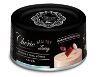 Pettric Cherie Healthy Living влажный корм для взрослых кошек мусс курица и тунец, консерва 80гр