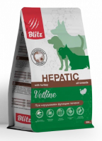 Уценка: Blitz Vetline Hepatic сухой диетический корм для собак при нарушении функций печени (Срок до 22.10.26)