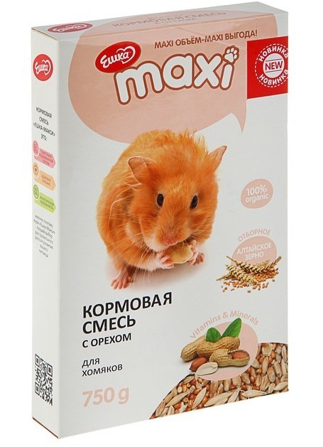 Ешка Maxi кормовая смесь для хомяков, орех 750 гр