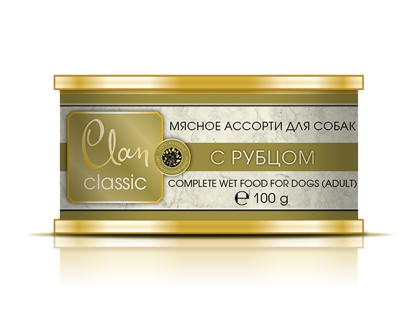Clan Classic консервы для собак, мясное ассорти с рубцом